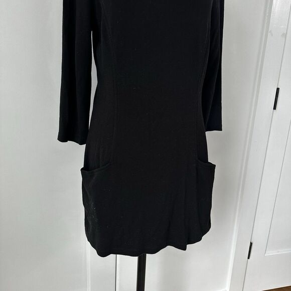 J Mclaughlin Black Tunic‎ Shift Dress Pockets Size Small Stretch casual - Picture 5 of 10
